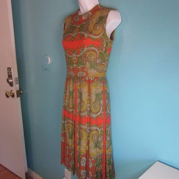 L' Aiglon Womens Size XS Vintage 1960's Linen Dress Rear Zip Knee Length - Picture 10 of 13